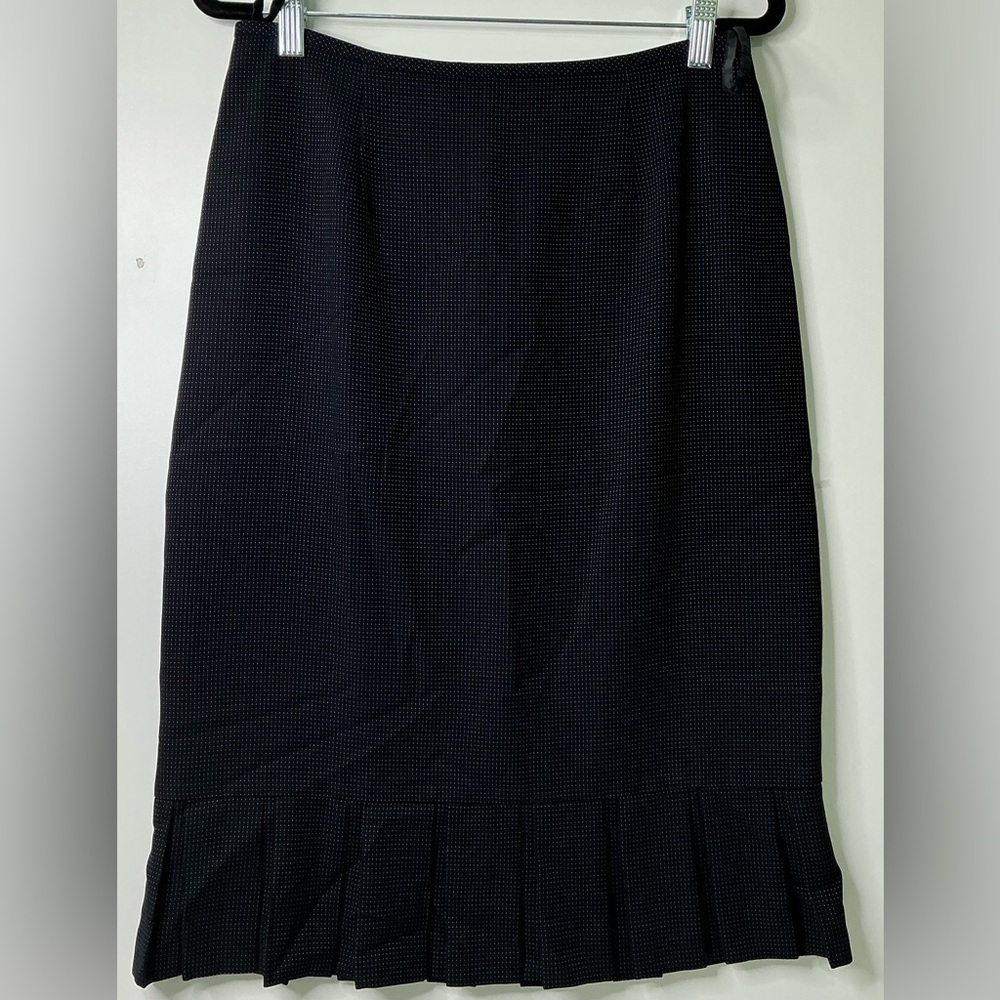 Kasper A.S.L Pencil Skirt Women's 6 Blue Viscose Lined Classic Slit Back Zip.